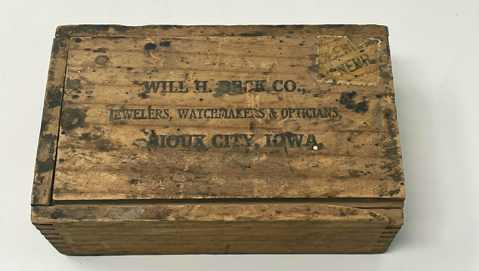Vintage Wooden Box with Sharks Teeth