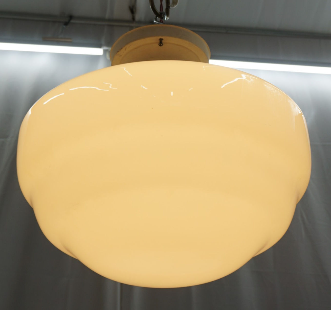 1920s Schoolhouse Flush Mounted Light Fixture