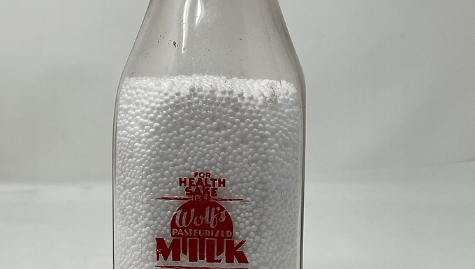 Vintage Wolf's Milk Bottle - Quart
