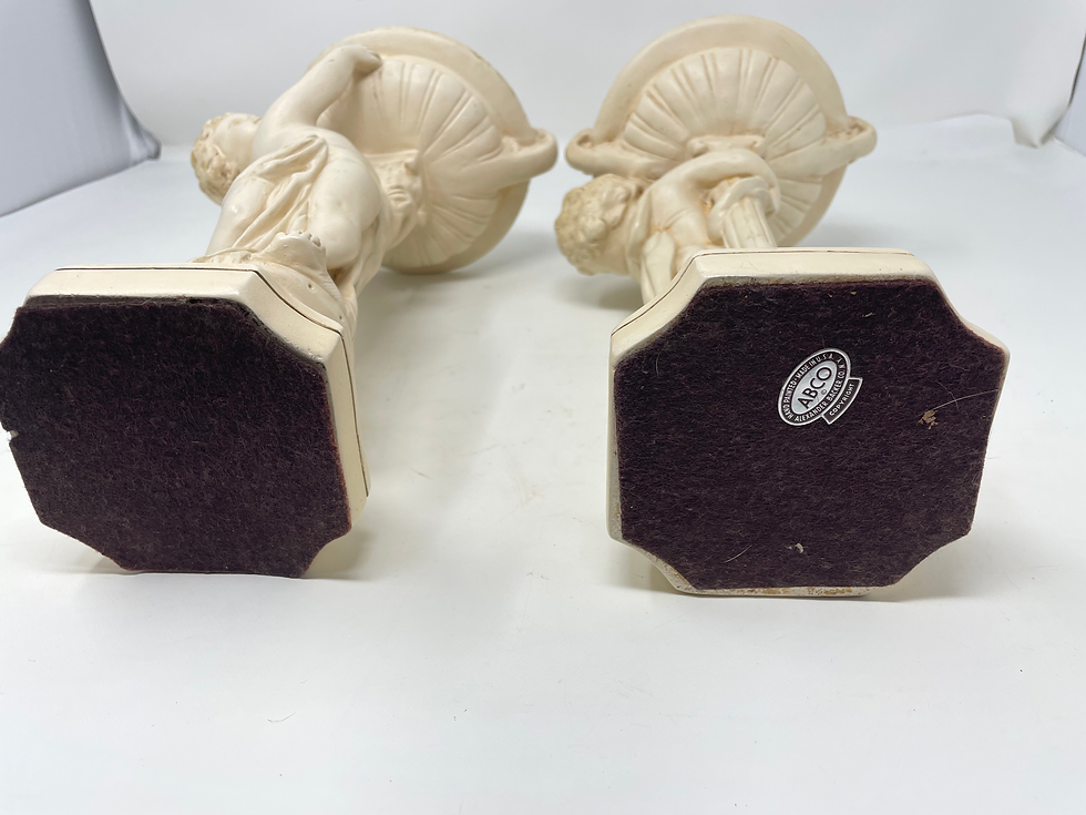 Thumbnail: Vintage Pair of Alexander Backer Co Cherub Figurines