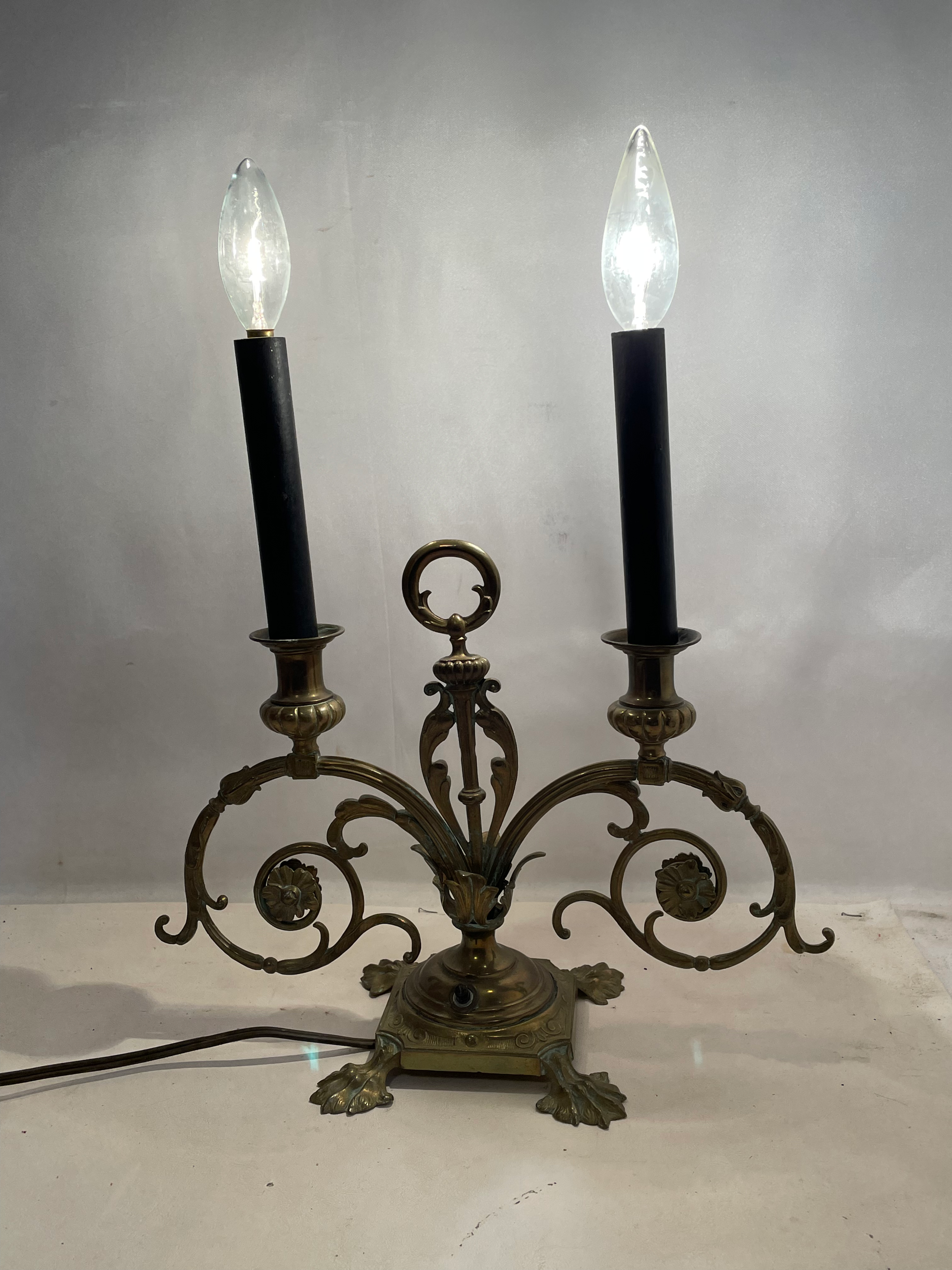 Vintage Brass  Two Light Candelabra