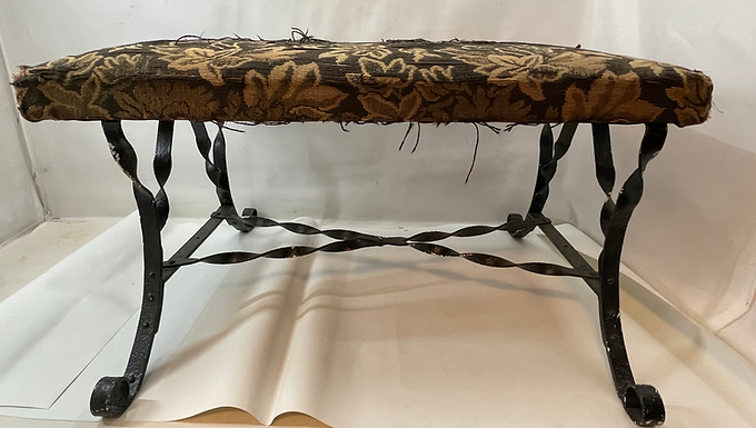 Vintage Wrought Iron Bench