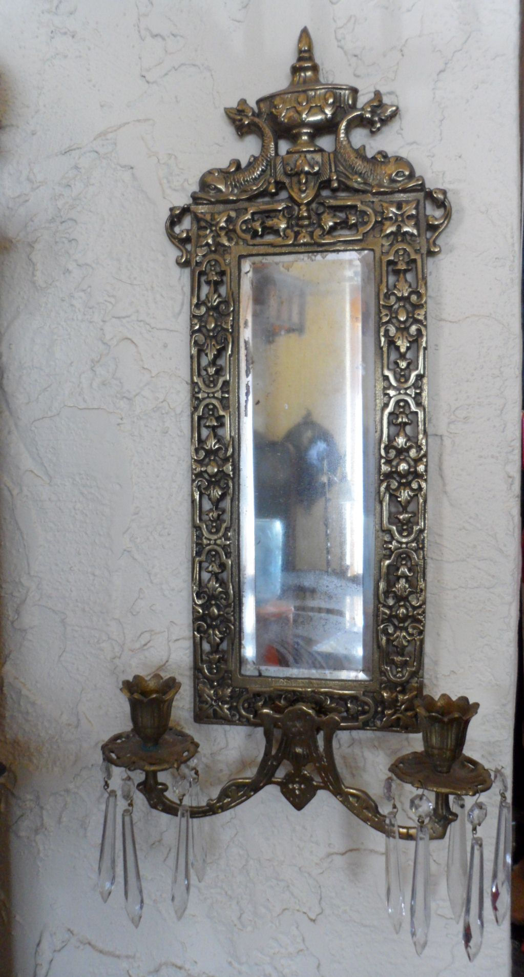 Victorian Mirror with Dolphin Fish Ca 1880s