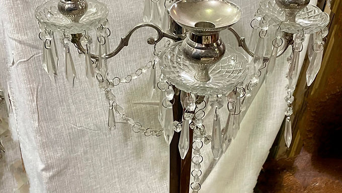 Vintage Wedding Candelabra with Crystals