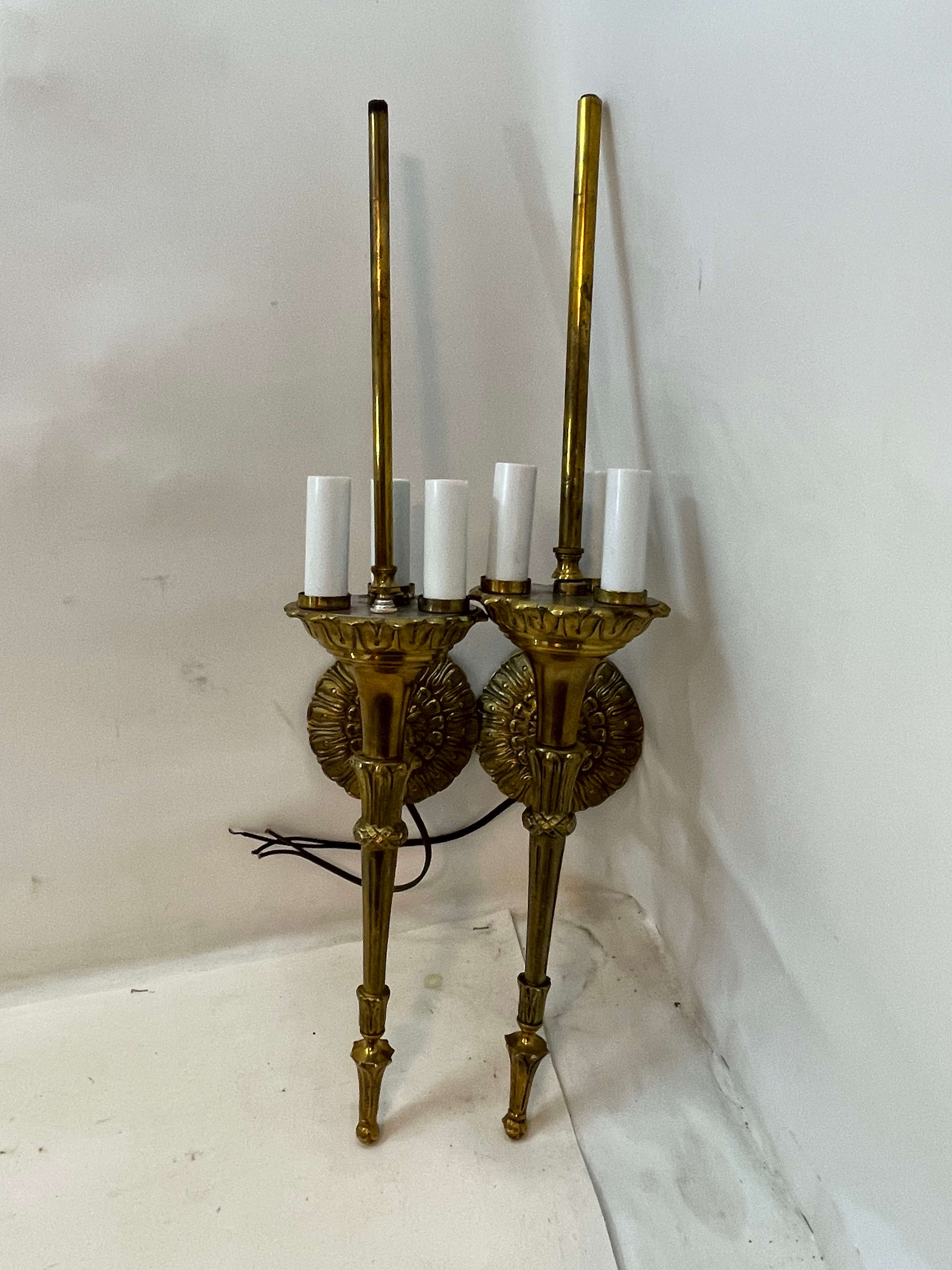 Vintage Wall Sconce Pair Made in Spain