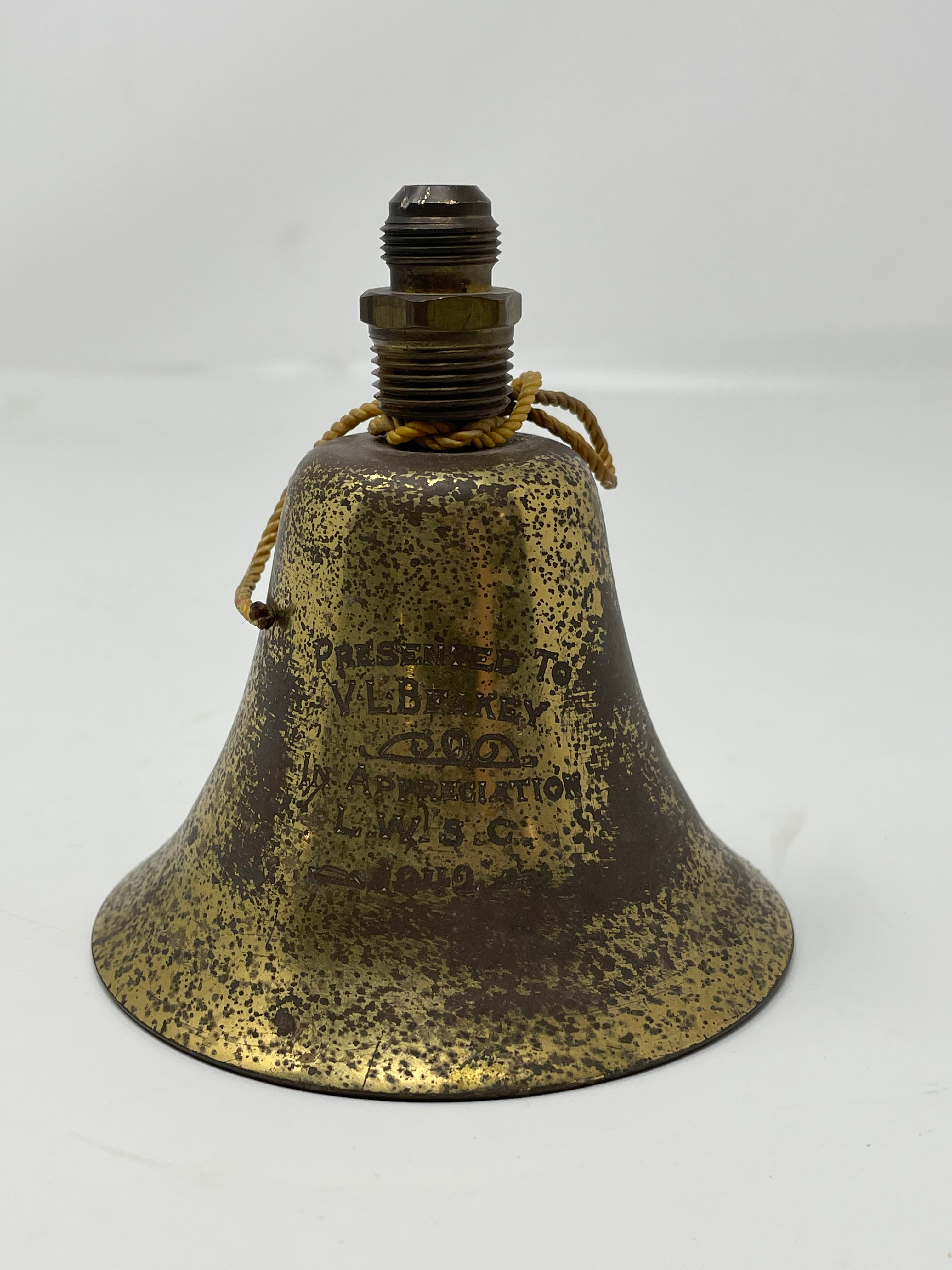 1942 Brass Bell - Engraved
