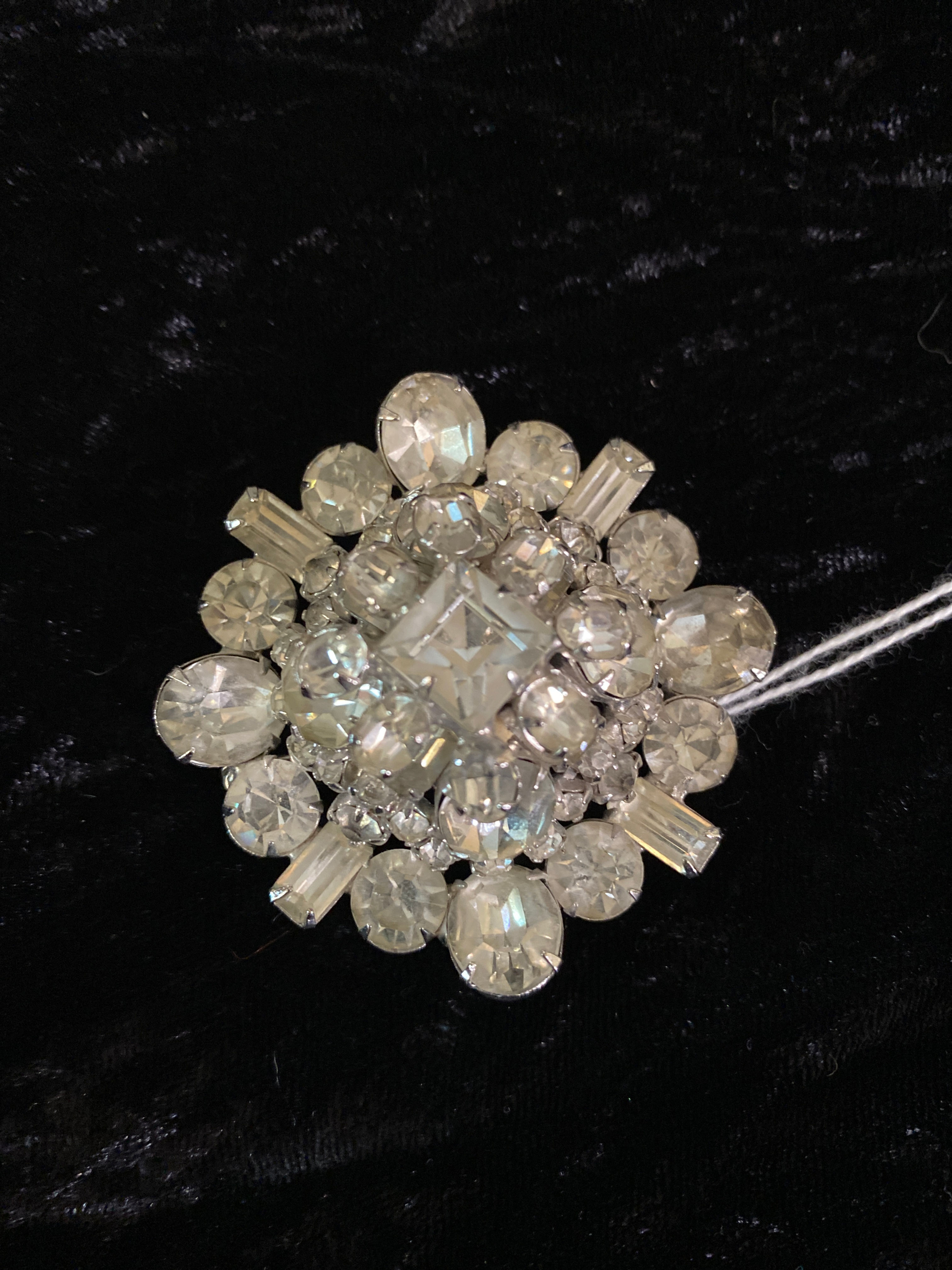 Vintage Dome Shaped Rhinestone Brooch