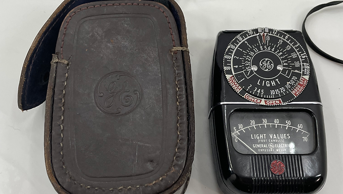 Vintage GE Exposure Meter with Leather Case