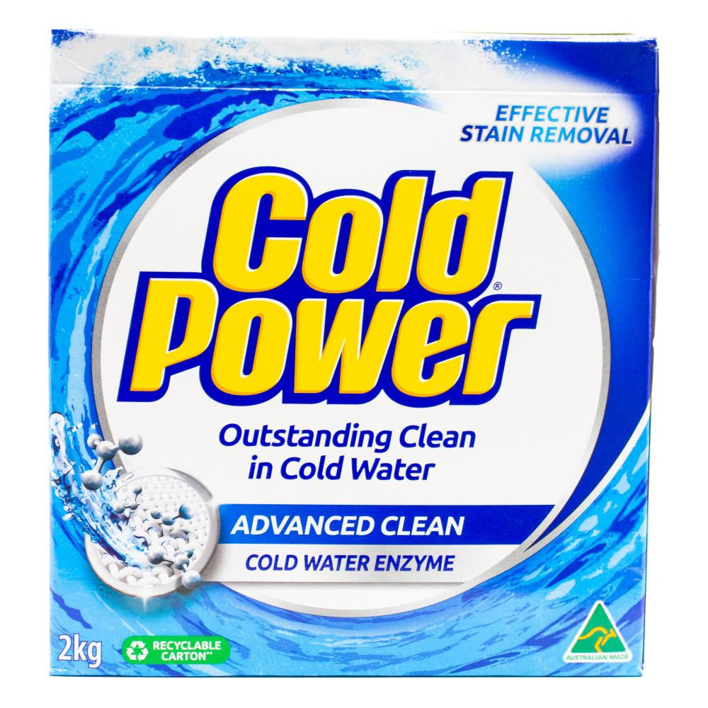 COLD POWER 2kg LAUNDRY POWDER ADVANCED CLEAN EFFECTIVE STAIN REMOVER - 6/CTN