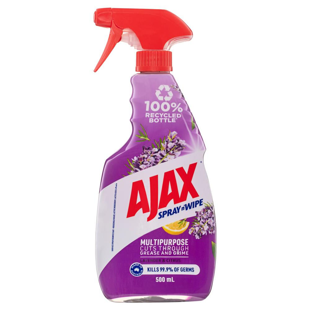 AJAX 500mL SPRAY N WIPE MULTIPURPOSE LAVENDER AND CITRUS -10/PCK