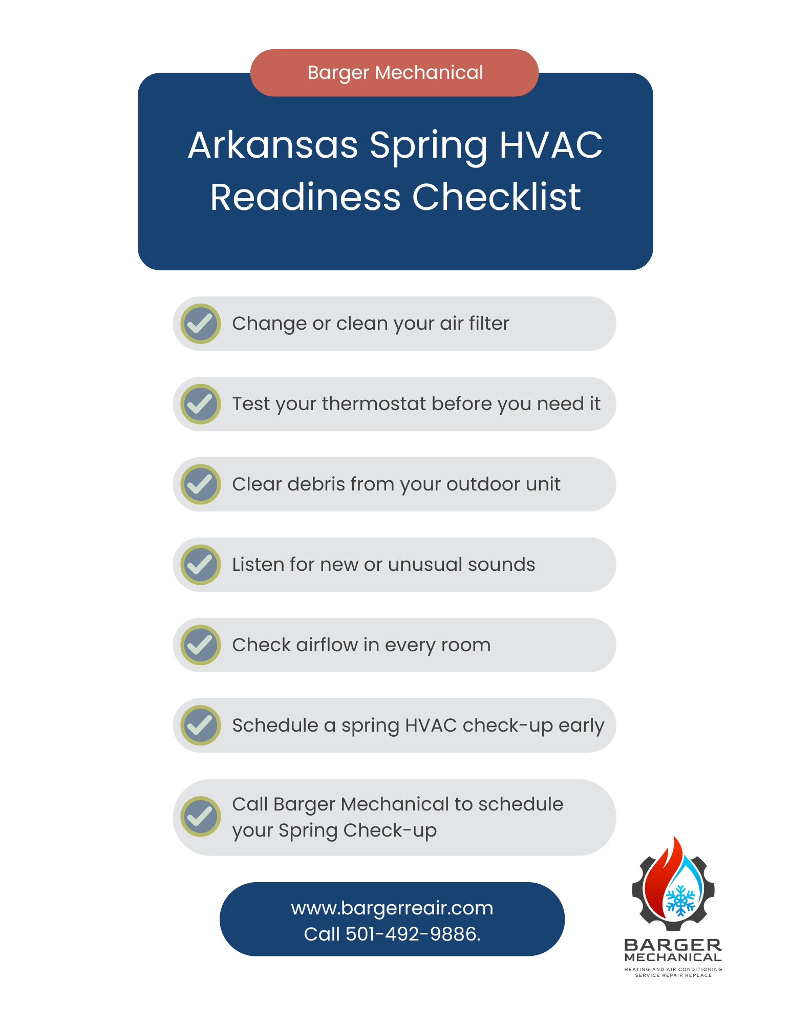 Barger HVAC Spring Checklist