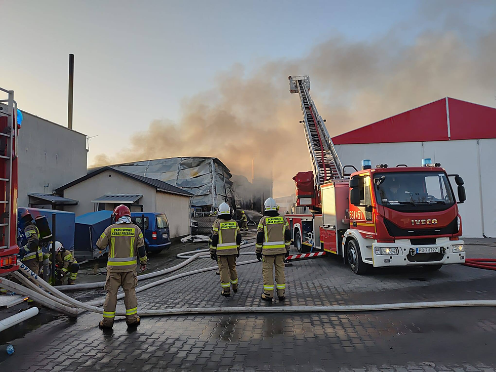 Pożar hali w Wągrowcu, fot. mł. kpt. Piotr Kaczmarek/ KP PSP w Wągrowcu