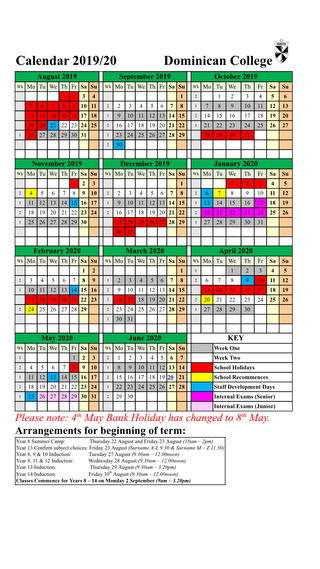 School Calendar - Change to May Day Bank Holiday