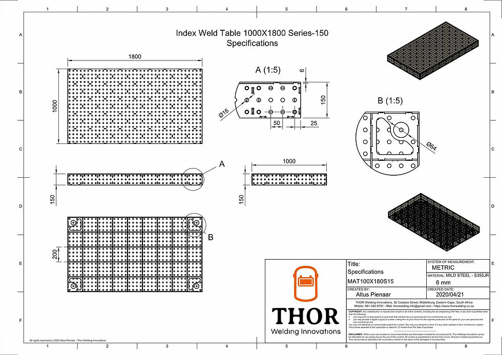 Thumbnail: Index Weld Table 1000 X 1800 mm Series-150
