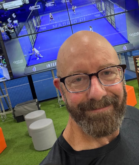 Facility Ally Head of Growth Mike Knowles smiling at a padel club