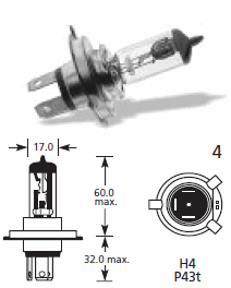 Miniatura: LAMPARA H4 HALÓGENO