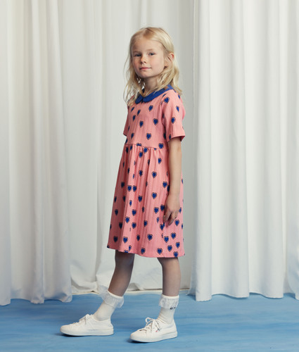 mini rodini heart dress Red Hearts Woven Long Sleeve Dress Kids