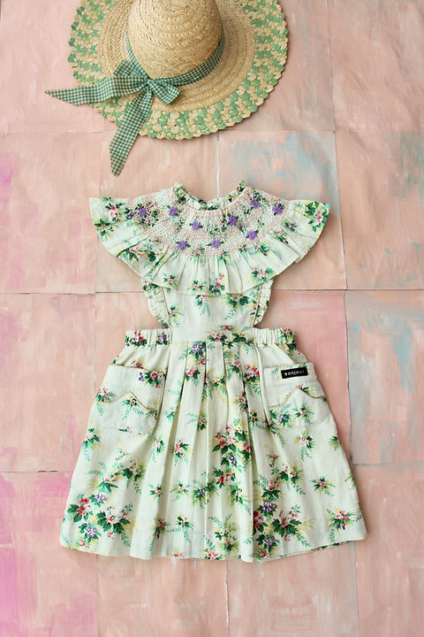 【美品】Bonjour NEW APRON DRESS 2/3y Bonjour Diary ／ NEW APRON DRESS 2-3Y New Apron Dress in