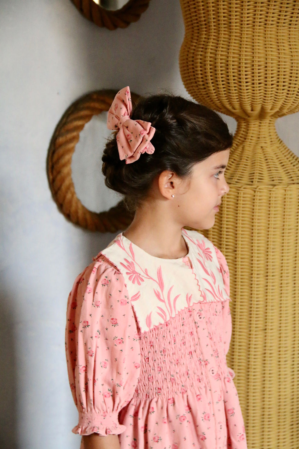 Thumbnail: Bonjour Diary Tunique with Collar & Hairclip (Rosa Bloom Print Denim)