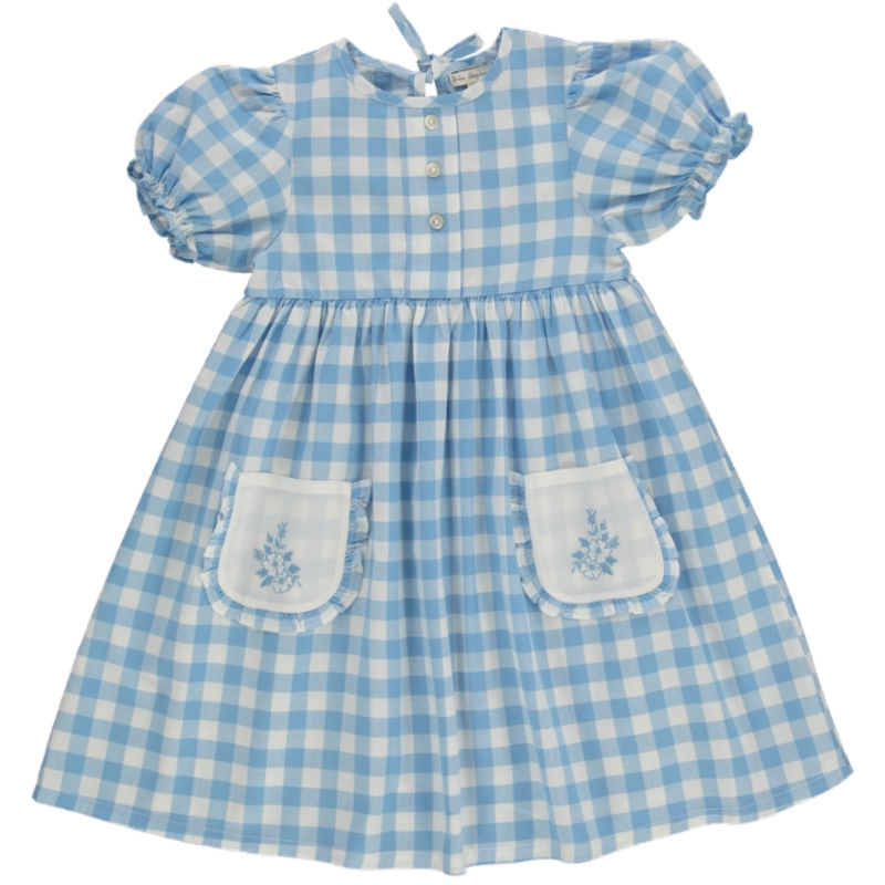 Bebe Organic Viola Dress (Sailor Check)