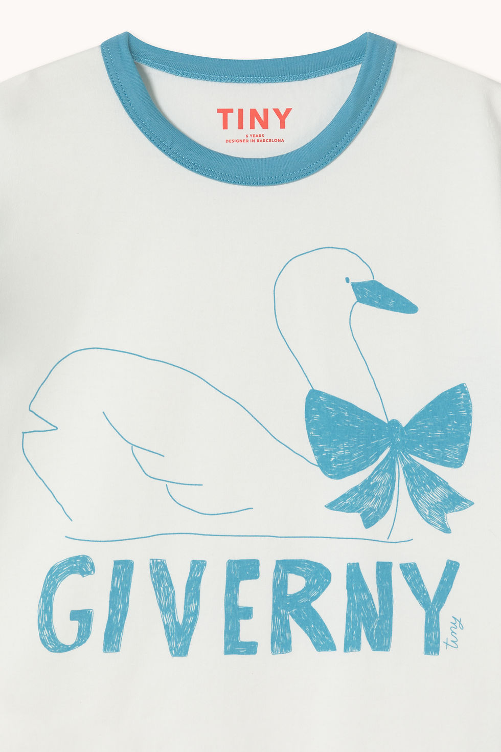 섬네일: Tiny Cottons Blue Swan Graphic Tee (White)
