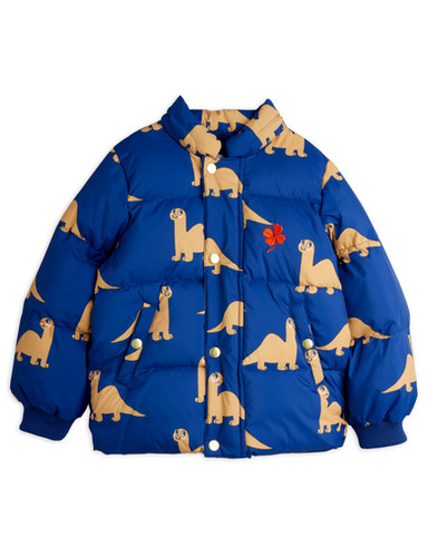 Mini Rodini Dinos Hooded Puffer (Blue) | Jean + Hadley Mini Rodini Dinos Hooded Puffer (Blue) | Jean + Hadley