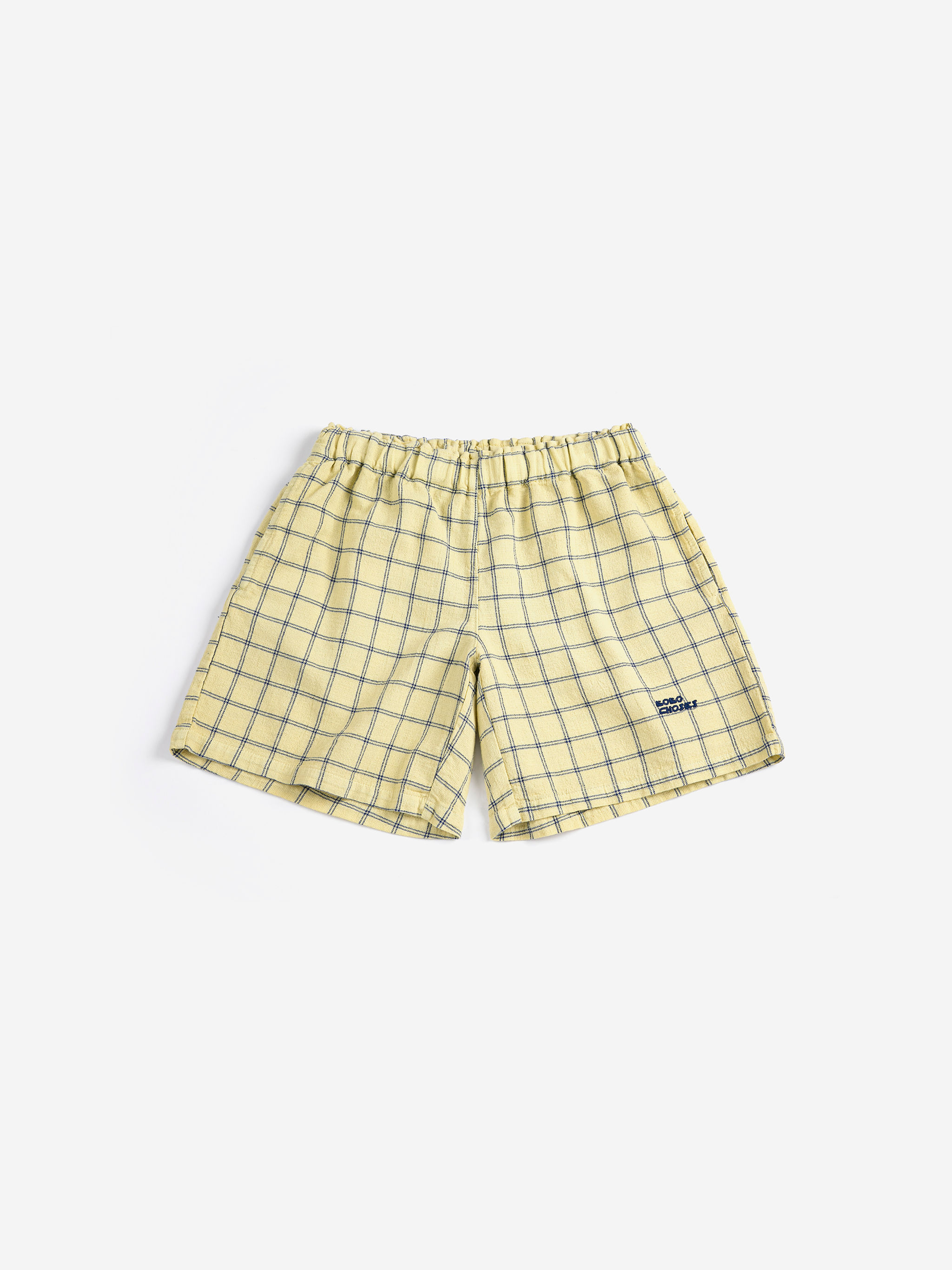 Bobo Choses Window Pane Woven Bermuda Shorts (Yellow)