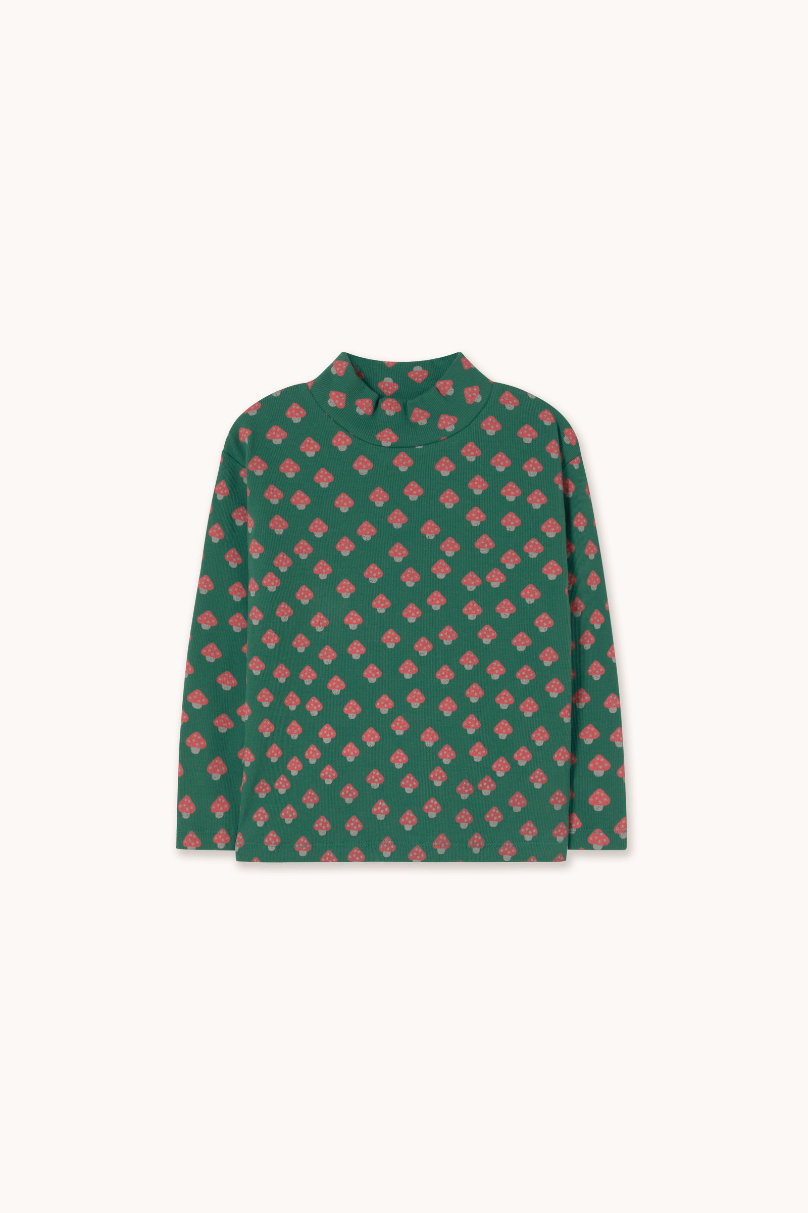Tiny Cottons Mini Mushrooms Rib Tee (Dark Green)