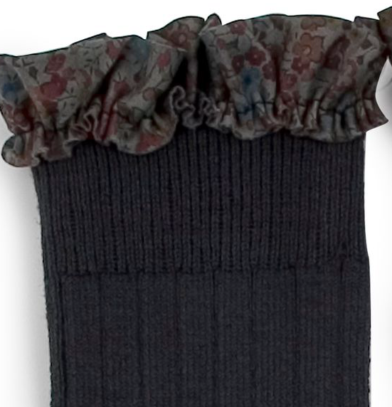 Thumbnail: Collégien Liberty Ruffle Knee-High Socks (No. 783 Pierre de Volvic)