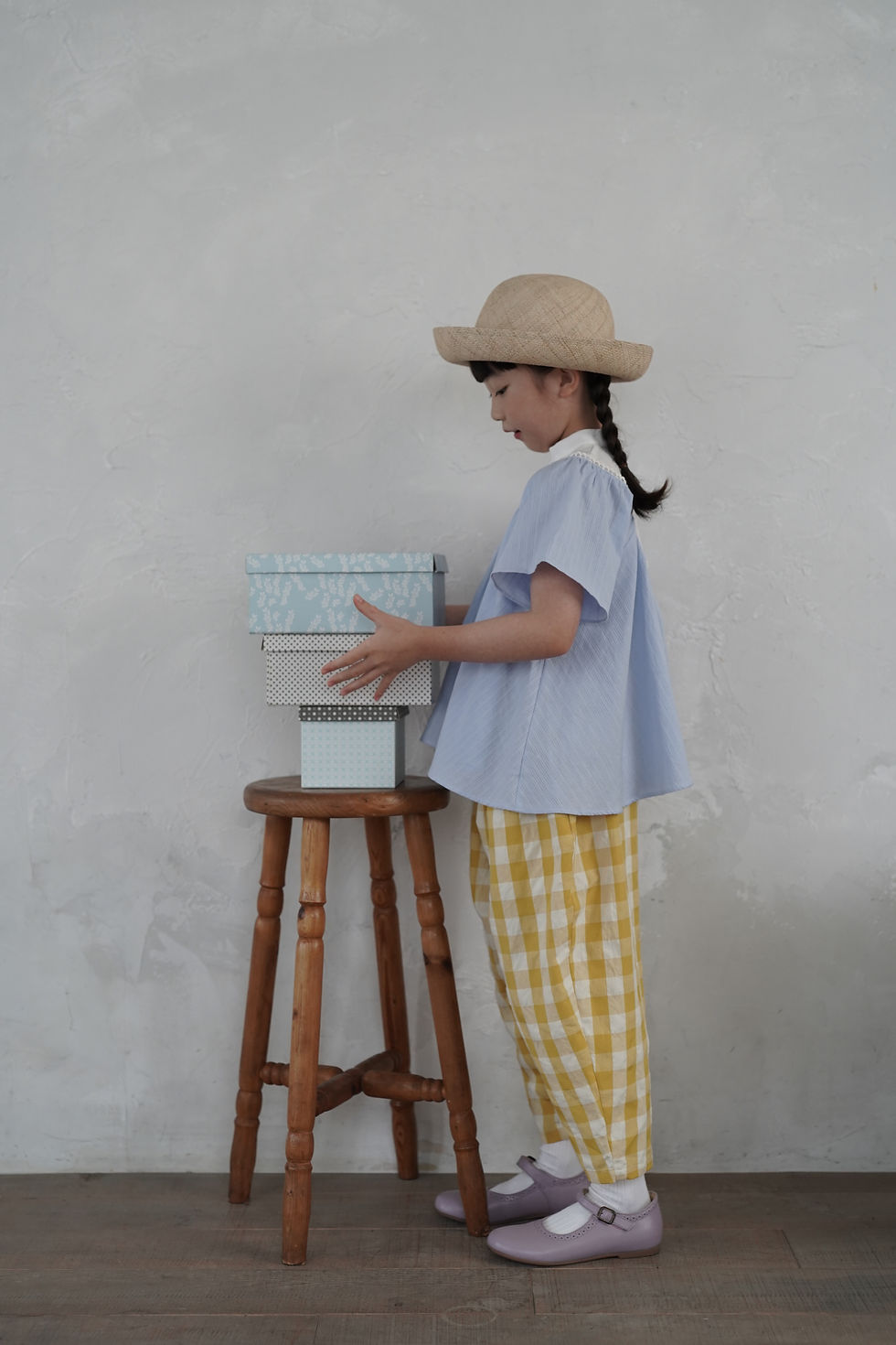 Thumbnail: Mes Kids Des Fleurs Flared Shirt (Sky Blue)