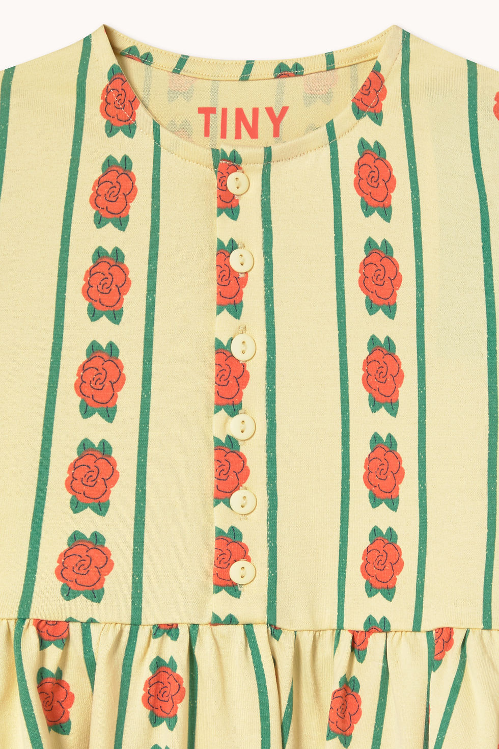 섬네일: Tiny Cottons Rose Pattern Dress (Yellow)
