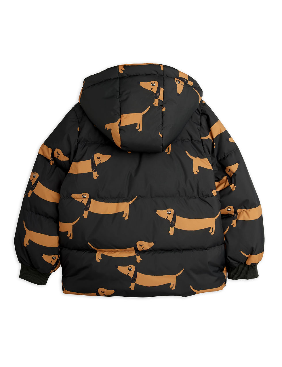 Thumbnail: Mini Rodini Dog Hooded Puffer (Black)