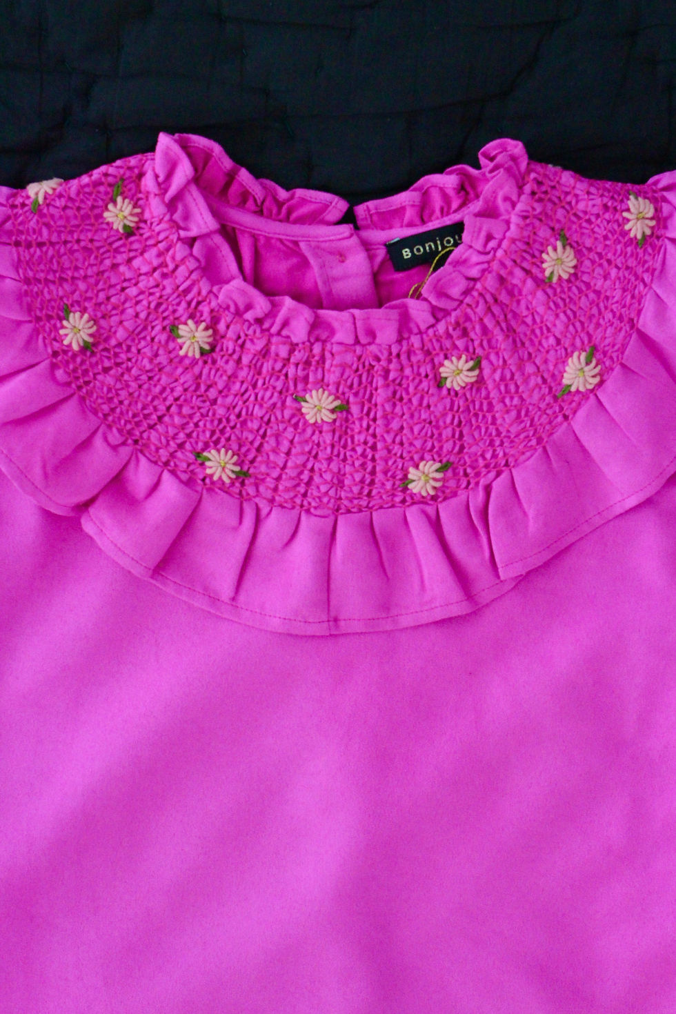 Thumbnail: Bonjour Diary New Hand Smocks Blouse (Solid Fushia Corduroy)