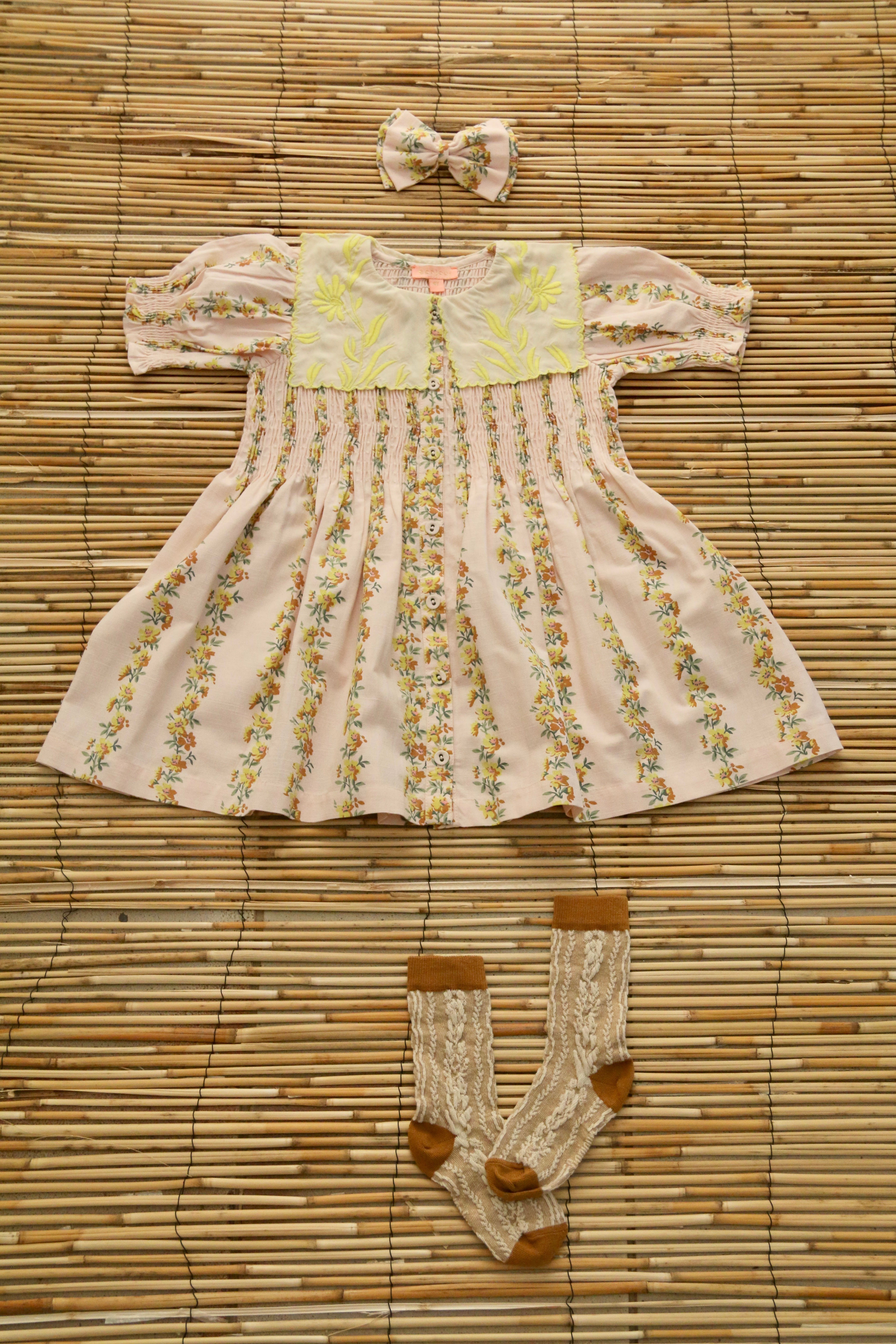 Bonjour Diary Tunique with Embroidery Collar & Hair Clip (Farandole Flower)