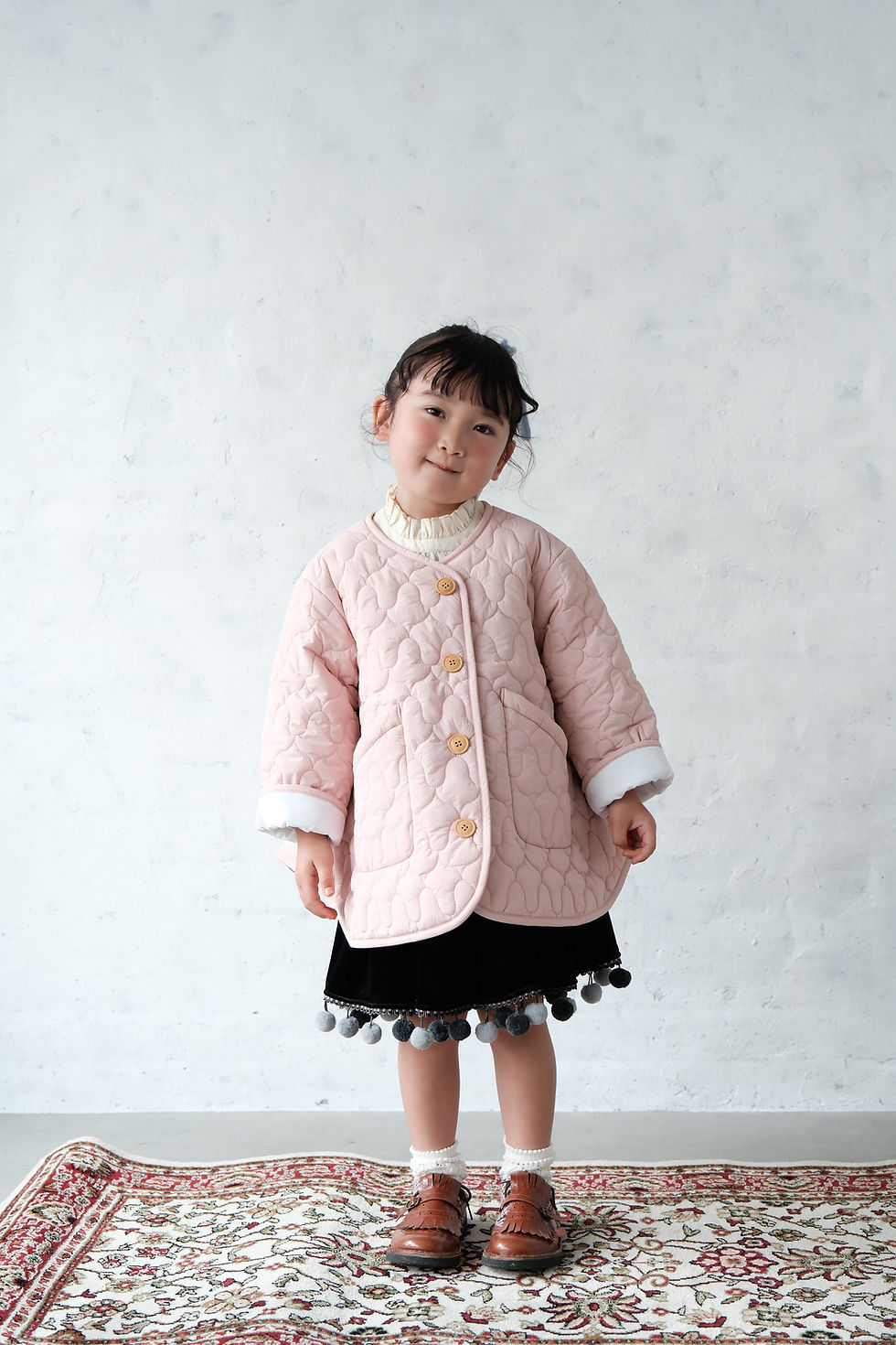 섬네일: Mes Kids Des Fleur Quilted Jacket (Pink)