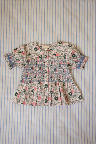 新品 Bonjourdiary Handsmock Blouse 8y Bonjour Diary Handsmock Blouse (Prairie in Bloom) | Jean +