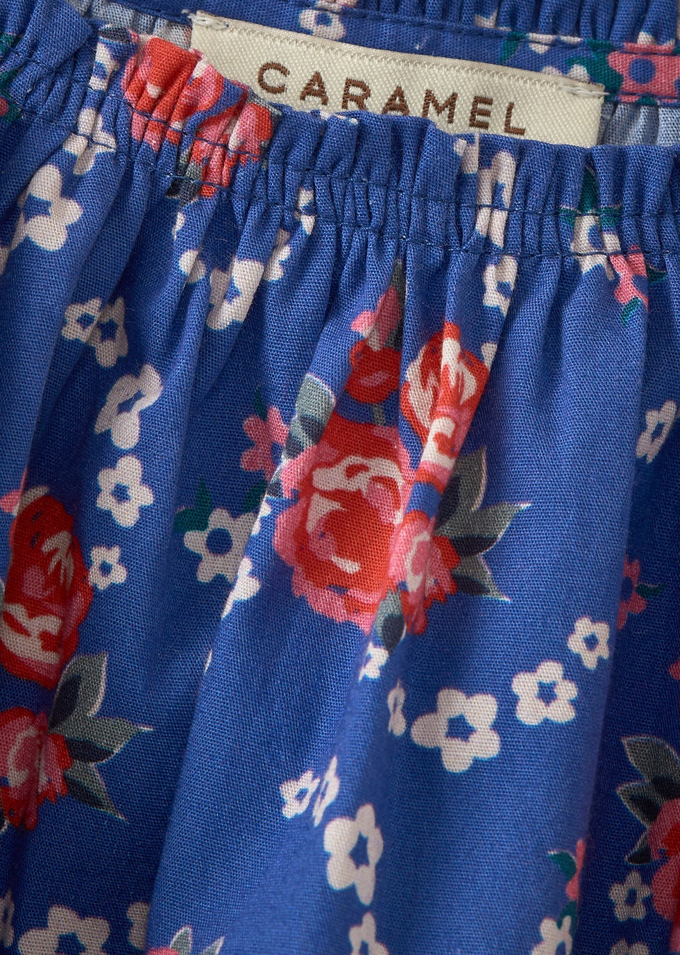 섬네일: Caramel Queens Park Blouse (Blue Rose Posy Print)