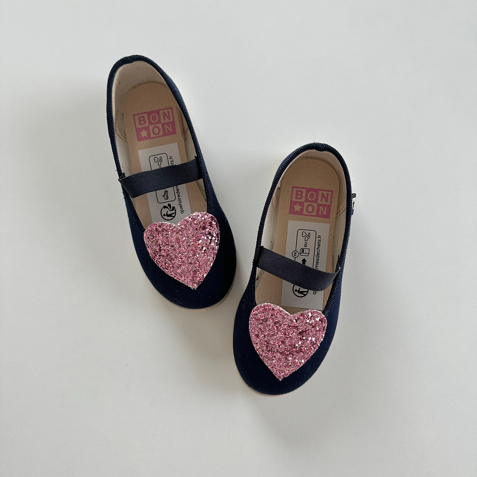 Thumbnail: Bonton/Bonbon Heart Slippers (Navy Bonton)