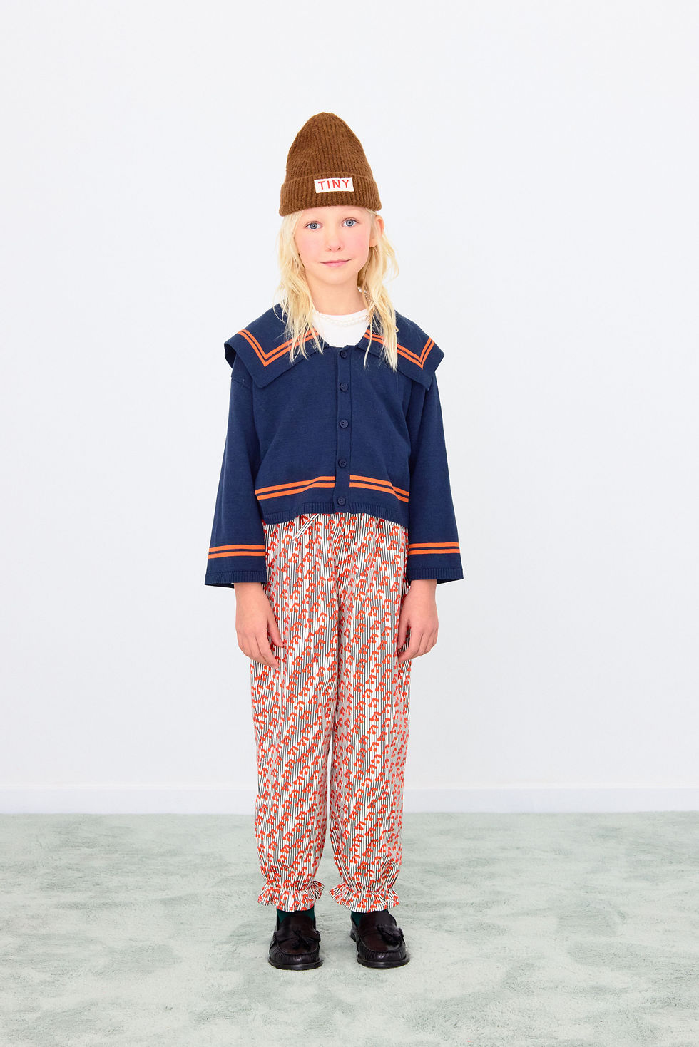Thumbnail: Tiny Cottons Stripes Tiny Cardigan (Navy)