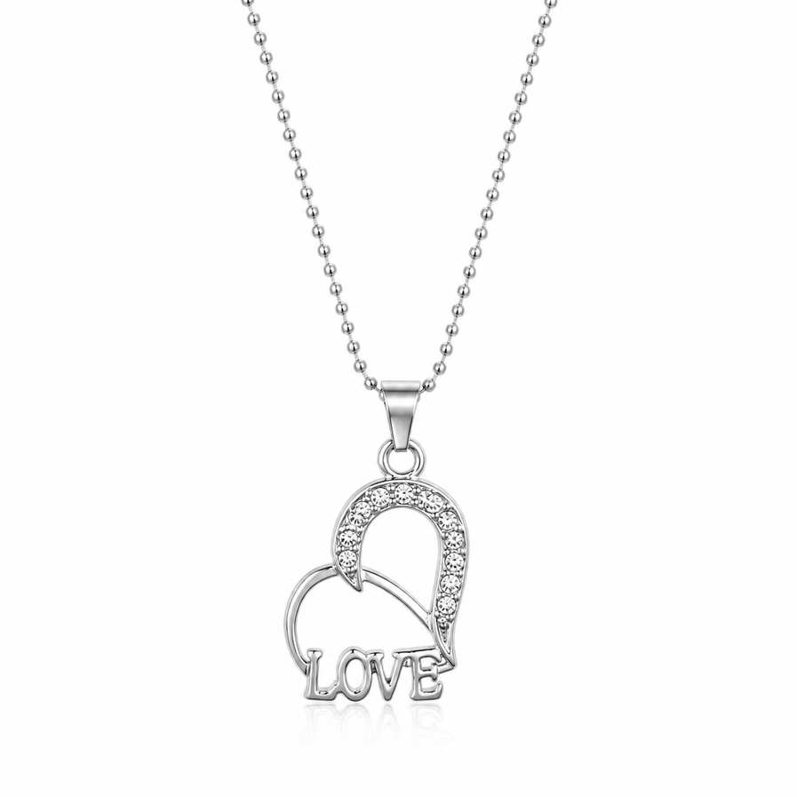 Romantic artificial jewellery pendant on white background