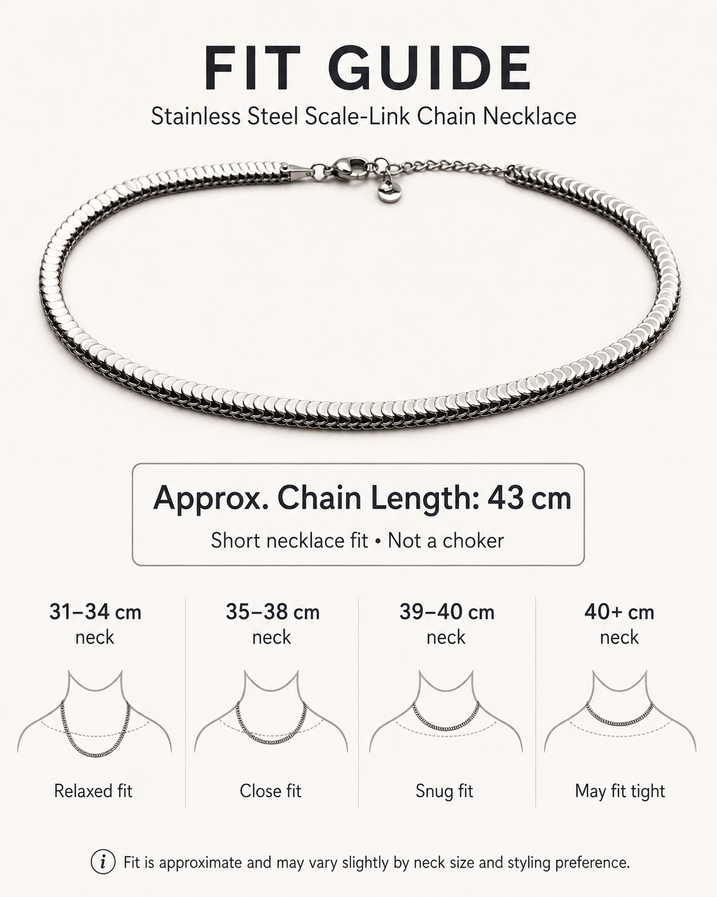 Fit guide for the stainless steel chain