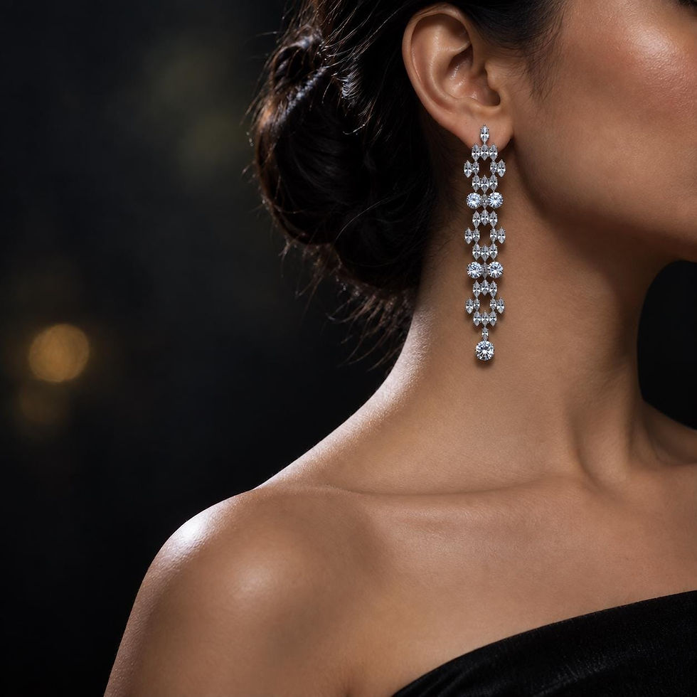 Long Crystal Chandelier Earrings