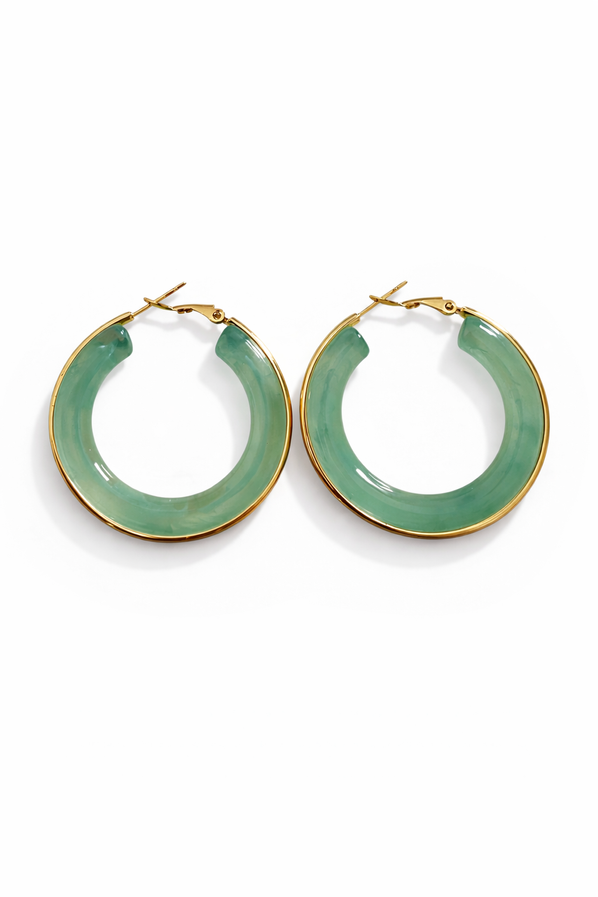 resin hoop earrings lightweight statement earrings