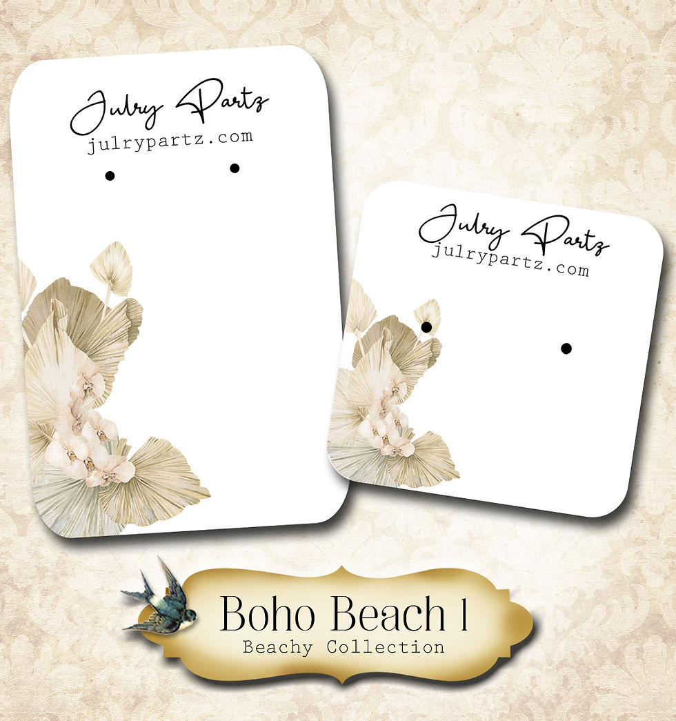 BOHO BEACH #1• Necklace Card• Earring Cards •Jewelry Cards •