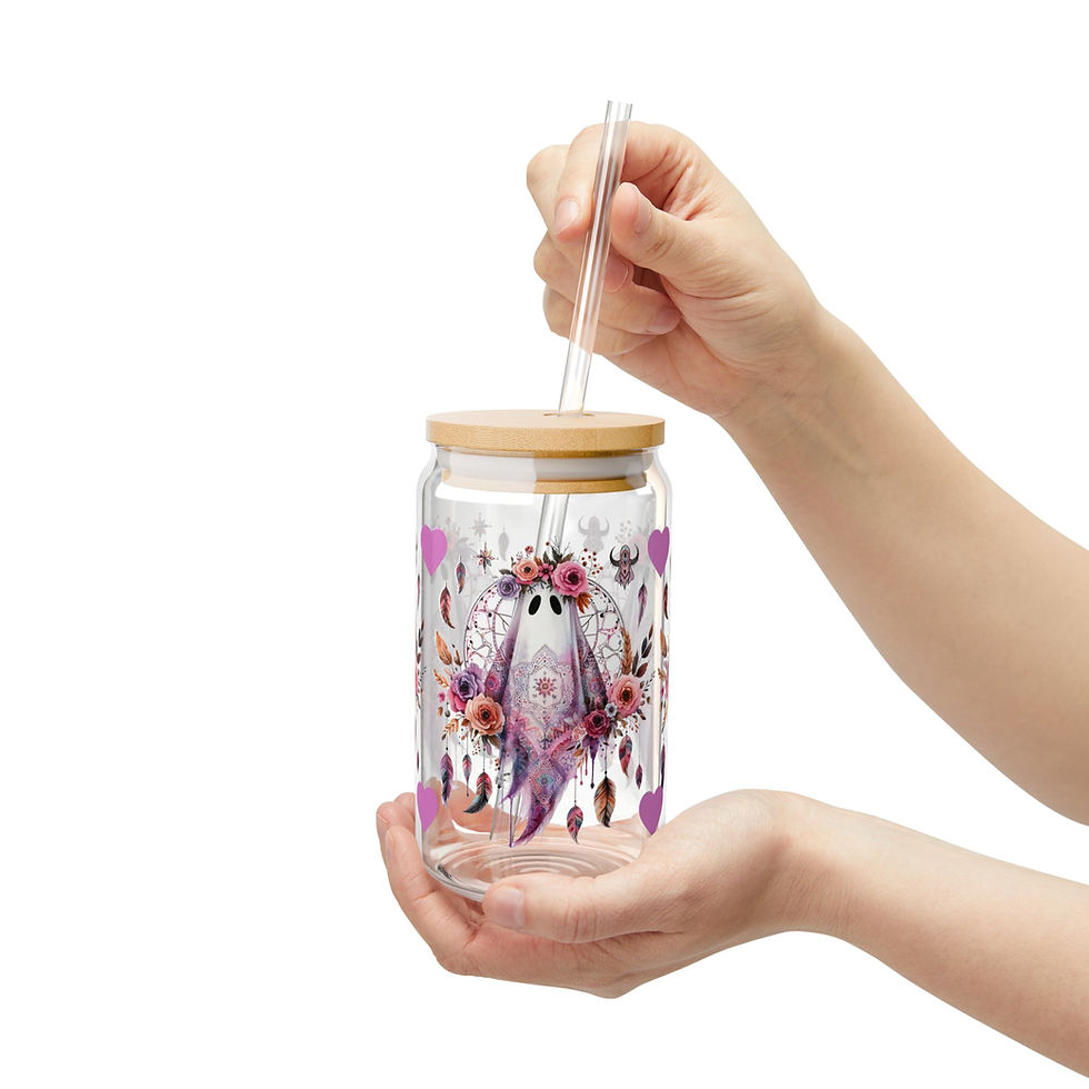 Thumbnail: Girlie Ghost, Sipper Glass, Boho Ghost