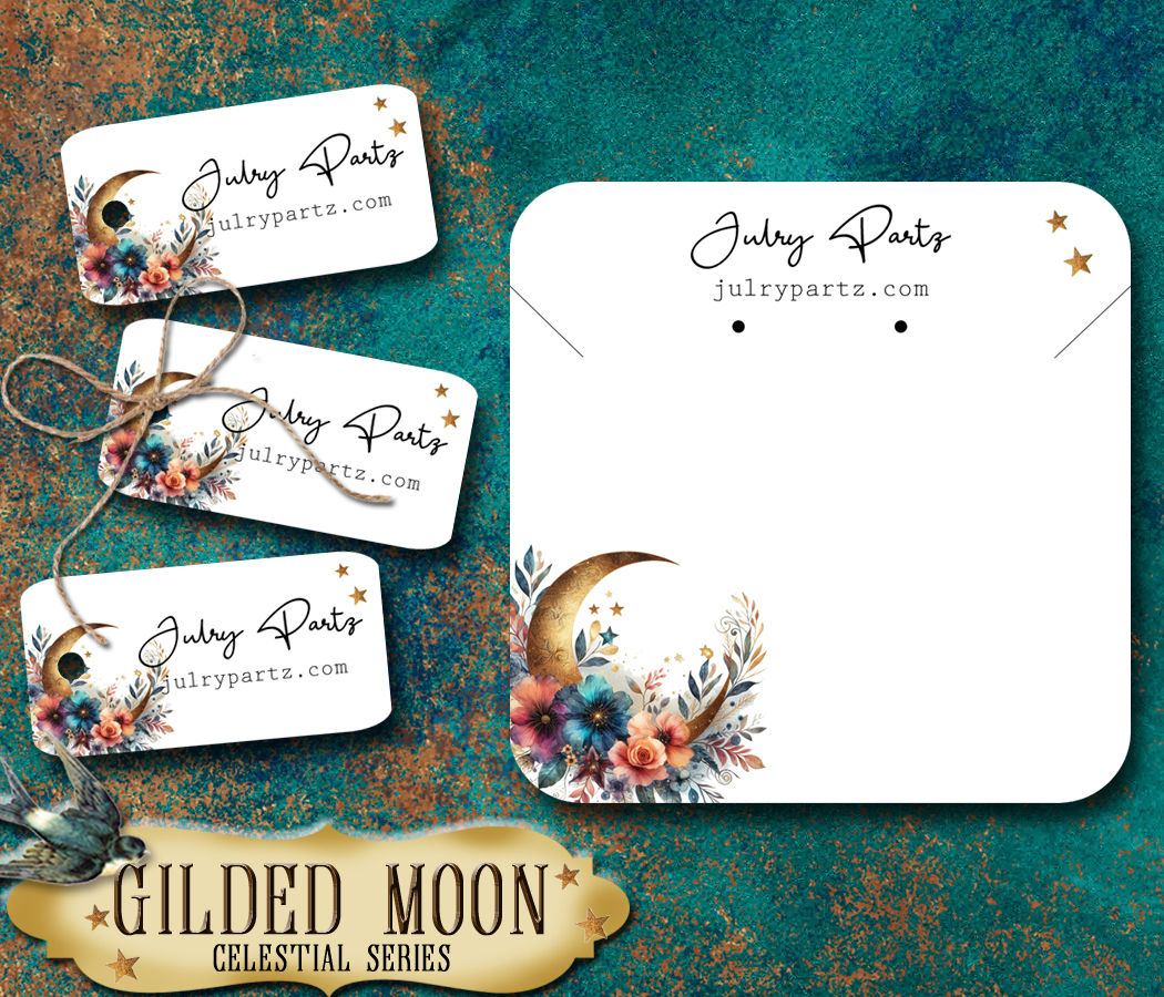 Gilded Moon #1 • Necklace Card• Earring Cards •Jewelry Cards •