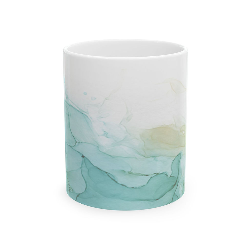 Thumbnail: Mug - Emerald Whisper Watercolor Teal Green Design