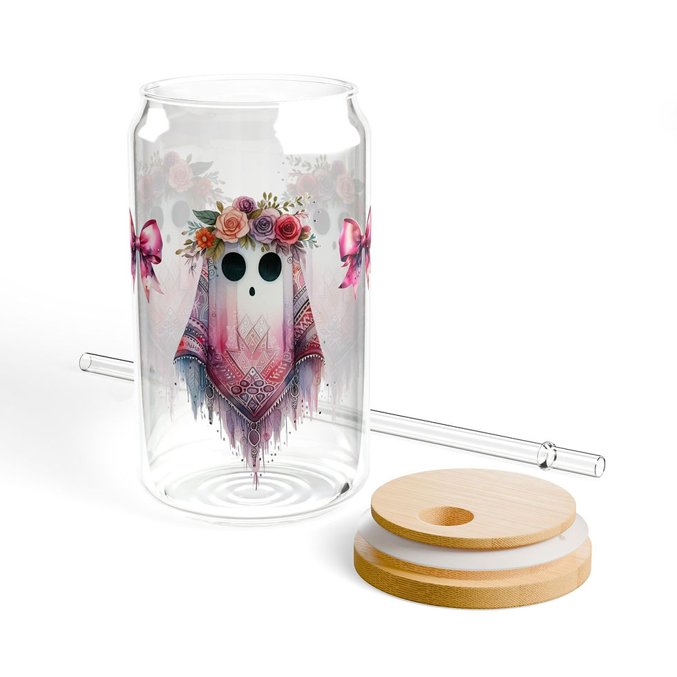Thumbnail: Girlie Ghost, Sipper Glass, Boho Ghost
