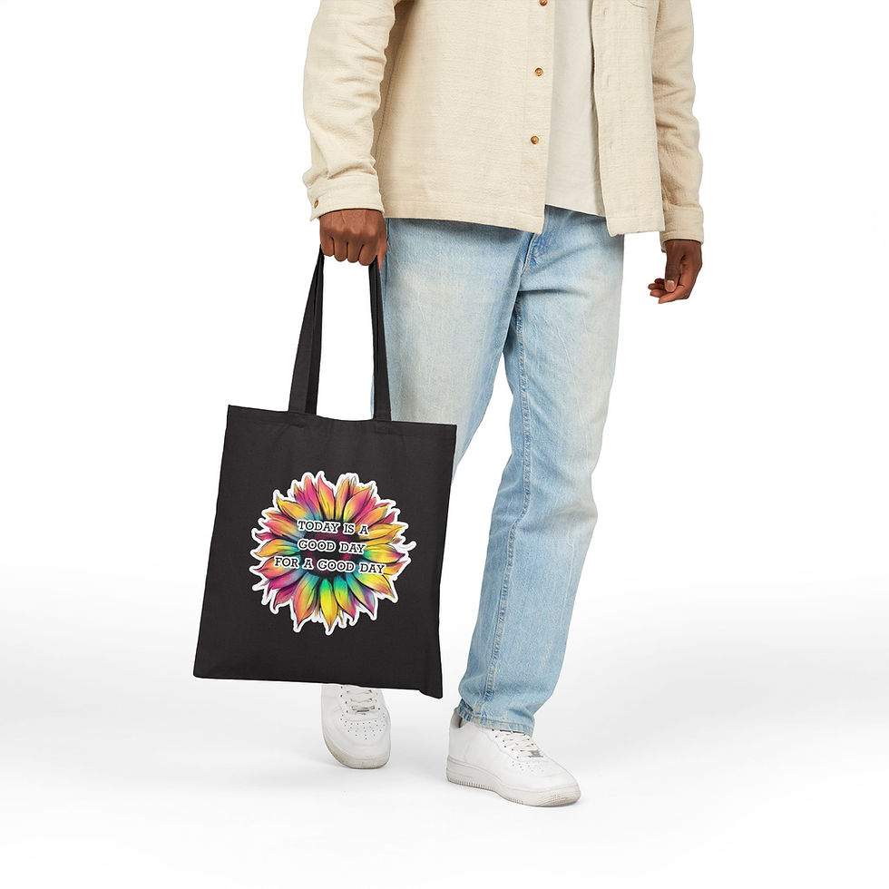 Thumbnail: Good Day Sunflower, Floral Tote Bag, Eco-Friendly Shopping Bag