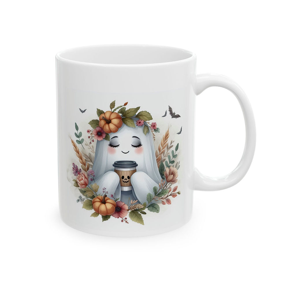 Thumbnail: Ghostie Floral Ceramic Mug